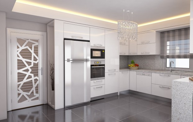 son trend muhteşem çok güzel beyaz renk tonlarında mutfak kitchen tasarımı modeli örneği